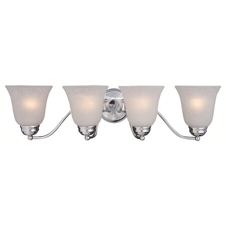 Maxim Four Light Polished Chrome Ice Glass Vanity 2123ICPC